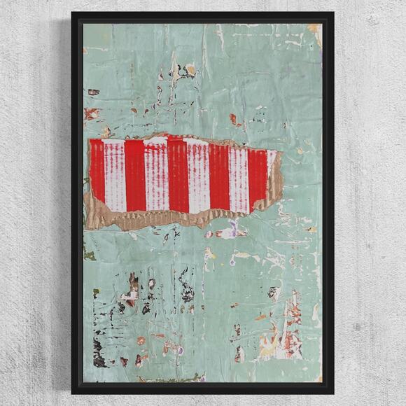 Original Framed Mixed Media Modern Art Collage Painting 12x18 